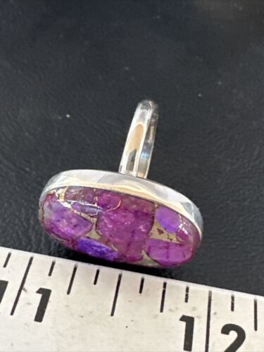 Navajo Purple Mojave Turquoise Ring | Sterling Silver | Sz 8 | Authentic Native American Handmade | 15604