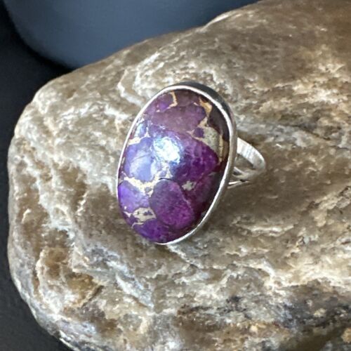 Southwestern Navajo Purple Mojave Turquoise Ring | Sterling Silver | Sz 10 | 15777