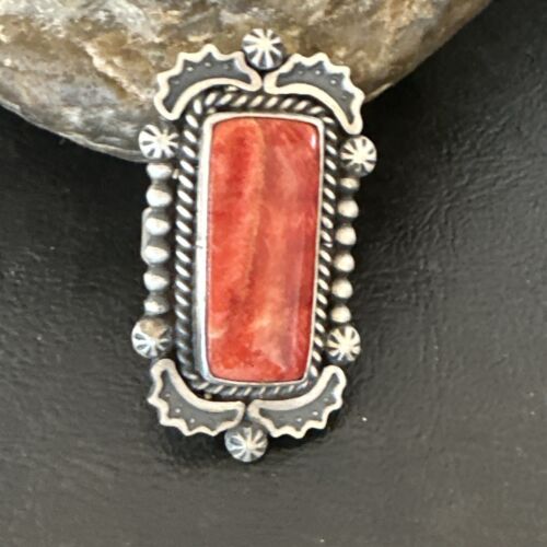 Native American Men's Spiny Oyster Ring | Navajo Sterling Silver | Sz 8.5 | 16888