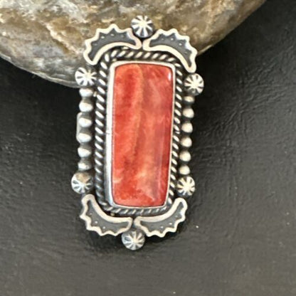 Native American Men's Spiny Oyster Ring | Navajo Sterling Silver | Sz 8.5 | 16888