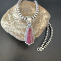 Navajo Purple Spiny Oyster Pendant with Pearls | Sterling Silver Necklace | Authentic Native American Handmade | 16059