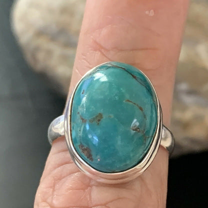 Navajo Spiderweb Blue Turquoise Ring | Sterling Silver | Sz 6 | Authentic Native American Handmade | 11429