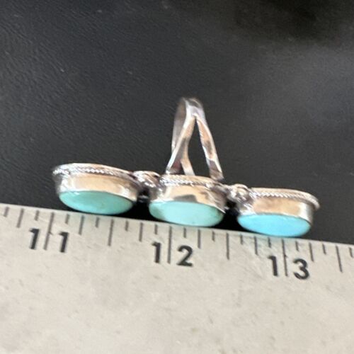 Navajo Blue Dry Creek Turquoise Multi-Stone Ring | Authentic Native American Sterling Silver | Sz 10.5 | 16730