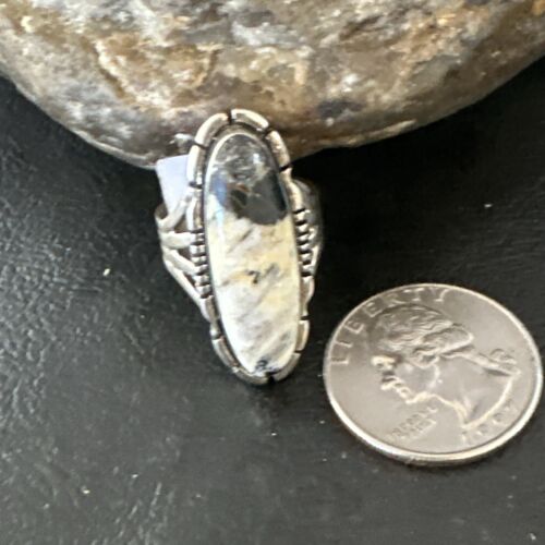 Men's Women's White Buffalo Turquoise Ring | Navajo Sterling Silver | Sz 6 | 10595