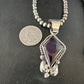 Navajo Pearls Purple Sugilite Pendant Necklace | Sterling Silver Beads | Authentic Native American Handmade | 15377