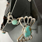 Men's Blue Kingman Turquoise Concho Belt | Sterling Silver Navajo Tufa | Authentic Native American Handmade | 16788
