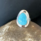 Navajo Sterling Silver Blue Kingman Turquoise Ring | Sz 8 | Authentic Native American Handmade | 17597