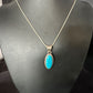 Navajo Blue Turquoise Pendant Necklace | Sterling Silver Chain | Authentic Native American Handmade | 20" | 12601