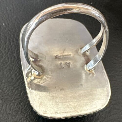 Men's Blue Turquoise #8 Navajo Ring | Sterling Silver | Sz 12 | Authentic Native American Handmade | 16641