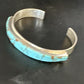 Navajo Men's Blue Turquoise Inlay Bracelet | Sterling Silver | Authentic Native American Handmade | 15062