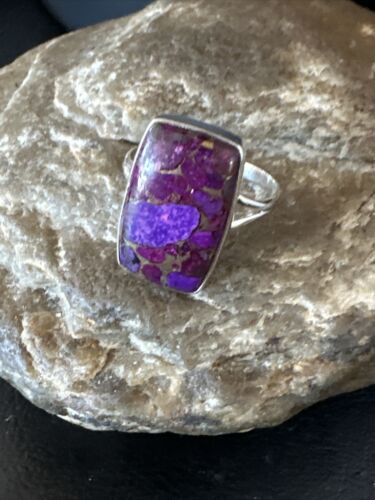 Southwestern Navajo Purple Mojave Turquoise Ring | Sterling Silver | Sz 10 | 15608
