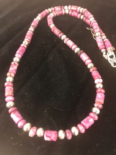 Southwestern Natural Purple Sugilite Bead Necklace | Sterling Silver | 23" | 17485