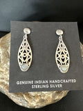 Navajo Labradorite Dangle Earrings | Sterling Silver | Authentic Native American Handmade | 15310