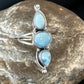Navajo Women's Cluster Blue Larimar Multi-Stone Ring | Authentic Native American Sterling Silver | Sz 7 | 16162