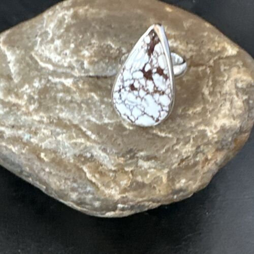 Men's and Women's Wild Horse Turquoise Ring | Navajo Sterling Silver | Sz 7 | 17363