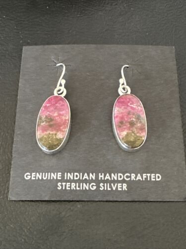 Purple Mojave Turquoise Dangle Earrings | Sterling Silver | Authentic Native American Handmade | 15787