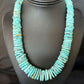 Navajo Blue Turquoise Graduated Pearls Necklace | Sterling Silver | Authentic Native American | 19" | 15497