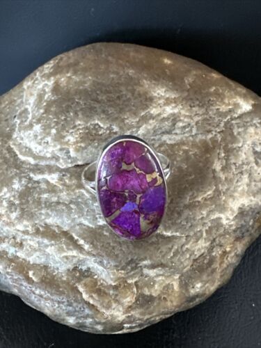 Southwestern Navajo Purple Mojave Turquoise Ring | Sterling Silver | Sz 10 | 15606