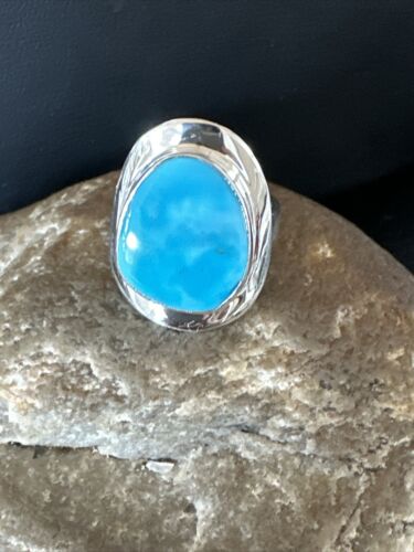 Sterling Silver Blue Kingman Turquoise Ring | Sz 7 | 17595