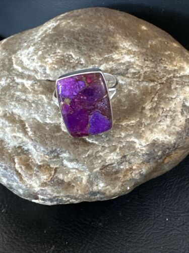 Southwestern Navajo Purple Mojave Turquoise Ring | Sterling Silver | Sz 10 | 15609