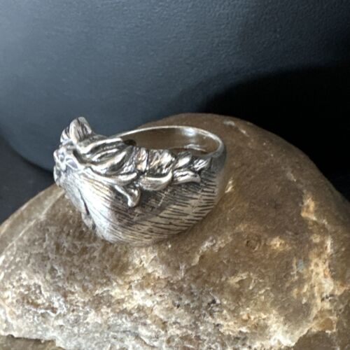 Men's Horsehead Ring | Navajo Sterling Silver | Sz 7 | Authentic Native American Handmade | 15383