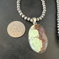 Navajo Green Gaspeite Pendant Necklace | Sterling Silver | Authentic Native American Handmade | 15480