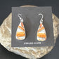 Navajo Blue Turquoise & Orange Spiny Oyster Inlay Dangle Earrings | Sterling Silver | 15583