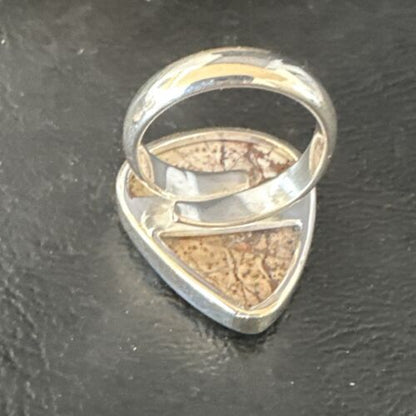 Women's Wild Horse Turquoise Ring | Navajo Sterling Silver | Sz 7 Adjustable | Authentic Native American Handmade | 15551