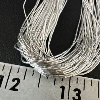 Statement Liquid Silver Heishi Necklace | 50 Strand | Sterling Silver | 30" | 16914