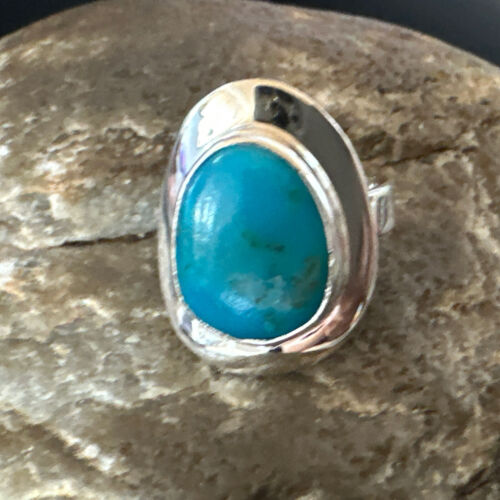 Navajo Blue Kingman Turquoise Ring | Sterling Silver | Sz 6 | Authentic Native American Handmade | 16595