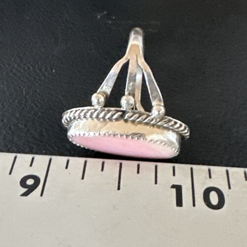 Navajo Oval Pink Conch Ring | Handmade | Sz 8 | Authentic Native American | 16047