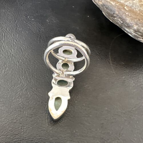 Navajo Blue Larimar Multi-Stone Cluster Ring | Authentic Native American Sterling Silver | Sz 9.5 | 16607