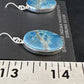 Navajo Blue Turquoise Dangle Earrings | Sterling Silver | Authentic Native American Handmade | 15434