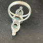 Navajo Women's Cluster Blue Larimar Multi-Stone Ring | Authentic Native American Sterling Silver | Sz 7 | 16162
