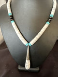 Santo Domingo White Turquoise Howlite Onyx Necklace | Sterling Silver | 23" | 15763