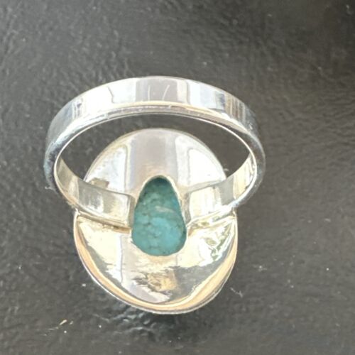 Navajo Blue Kingman Turquoise Ring | Sterling Silver | Sz 10 | Authentic Native American Handmade | 16581