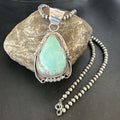 Women's Royston Turquoise Pendant Necklace | Navajo Pearls | Sterling Silver | 17061