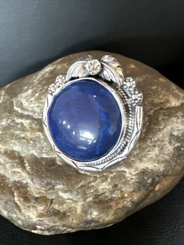 Men's Women's Blue Lapis Lazuli Ring | Navajo Sterling Silver | Sz 9.5 | Authentic Native American Handmade | 14950