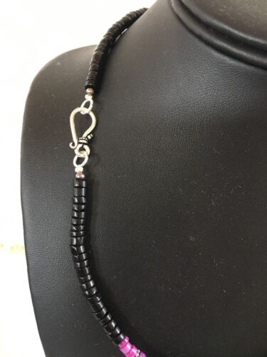 Men's Purple Onyx Necklace | Navajo Sterling Silver | Authentic Native American Handmade | 17" | 430