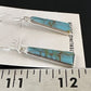 Navajo Blue Turquoise Inlay Earrings | Sterling Silver | 1" | Authentic Native American Handmade | 15699