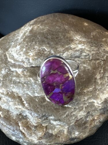 Southwestern Navajo Purple Mojave Turquoise Ring | Sterling Silver | Sz 10 | 15606