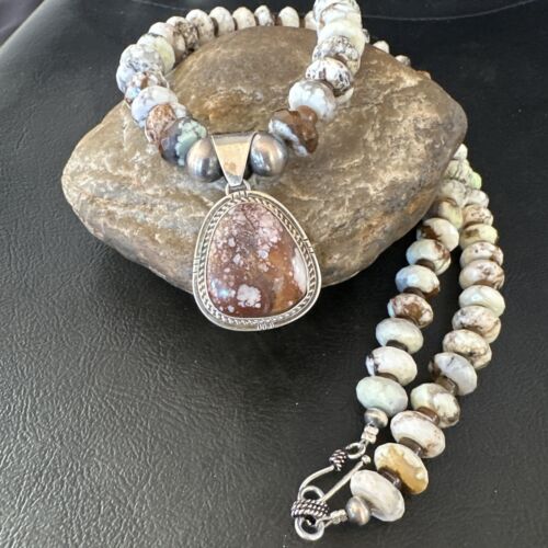 Men's Navajo Wild Horse Necklace Pendant | Sterling Silver | 24" | Authentic Native American Handmade | 15538