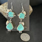 Navajo Blue Kingman Turquoise Dangle Earrings | Sterling Silver | Authentic Native American Handmade | 15185