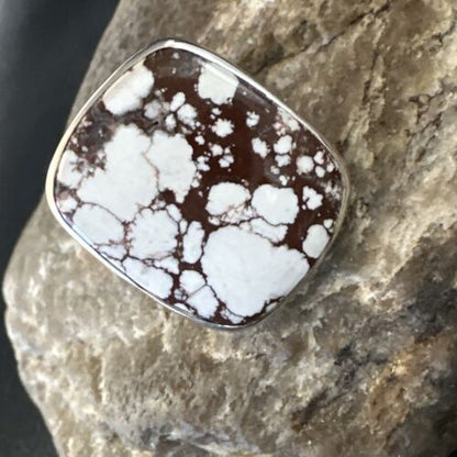 Navajo Wild Horse Turquoise Ring | Sterling Silver | Sz 7 Adjustable | Authentic Native American Handmade | 15546