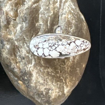 Navajo Wild Horse Turquoise Ring | Sterling Silver | Sz 8 Adjustable | Authentic Native American Handmade | 15554