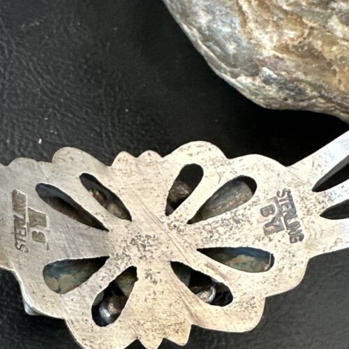 Navajo Kingman Turquoise Spiny Cuff Bracelet | Sterling Silver Tufa Cast | Authentic Native American Handmade | 16407
