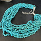 Blue Turquoise Nugget Bead Necklace | 10 Strand | Navajo Sterling Silver | 22" | 15030