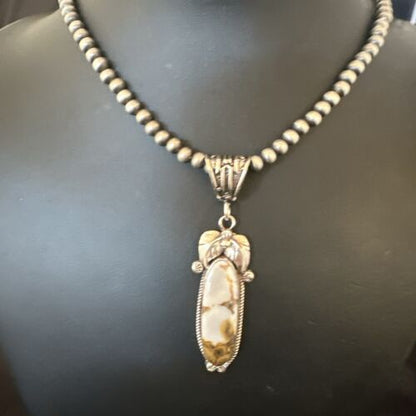 Navajo Wild Horse Necklace Pendant | Sterling Silver | Authentic Native American Handmade | 16986