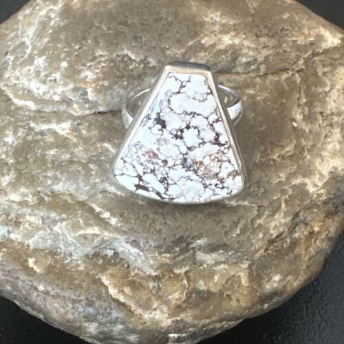 Men's Women's Wild Horse Turquoise Ring | Navajo Sterling Silver | Sz 7 | Authentic Native American Handmade | 17260