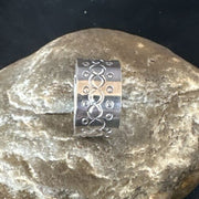 Men's Wide Band Navajo Stamped Ring | Sterling Silver | Sz 11 | Authentic Native American Handmade | 14978